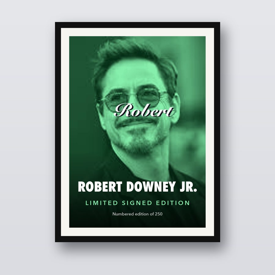Signed Robert Downey Jr. Poster