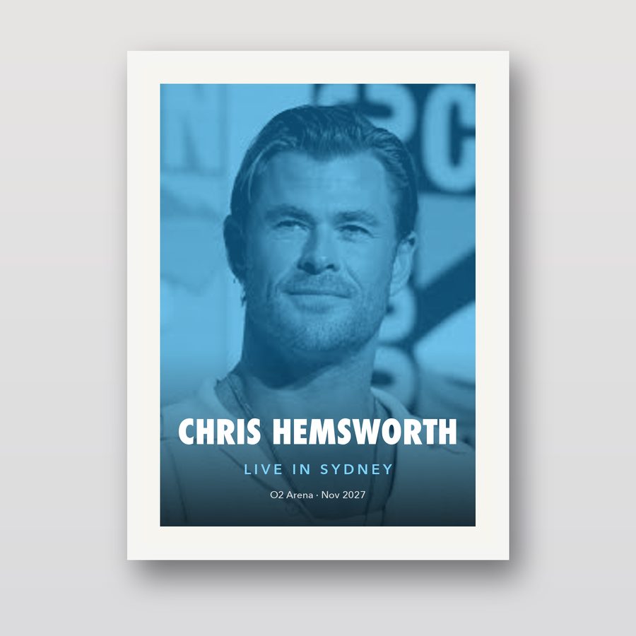 Chris Hemsworth Live in Sydney Poster