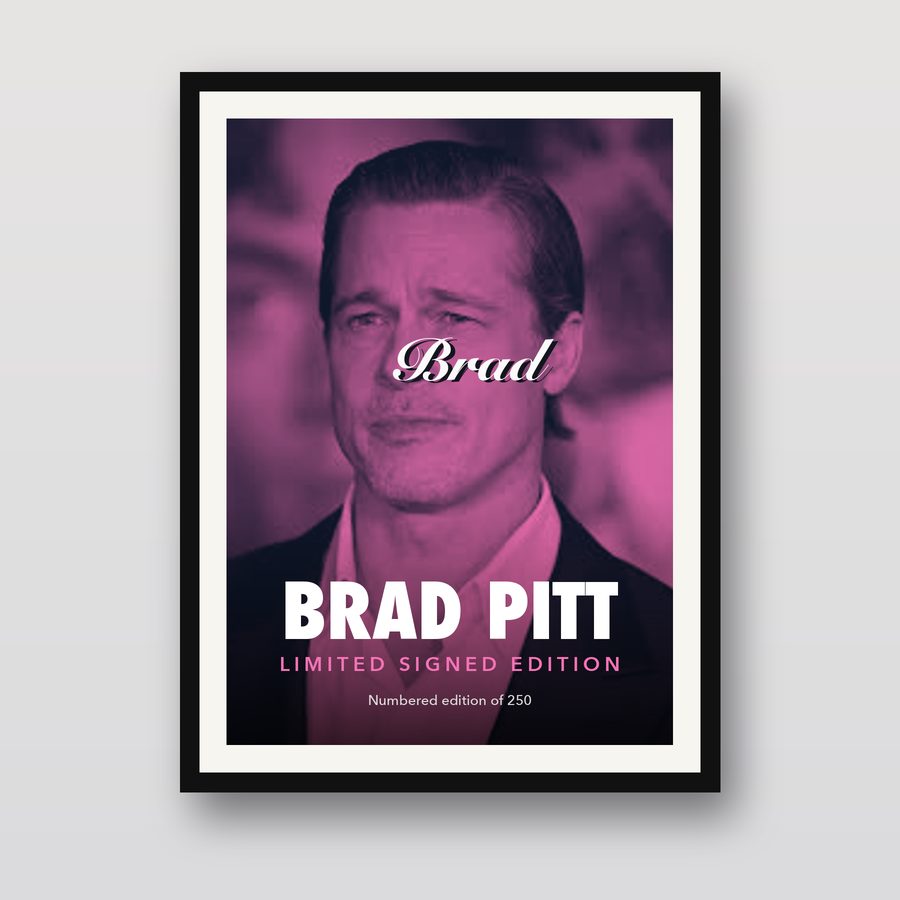 Signed Brad Pitt Poster