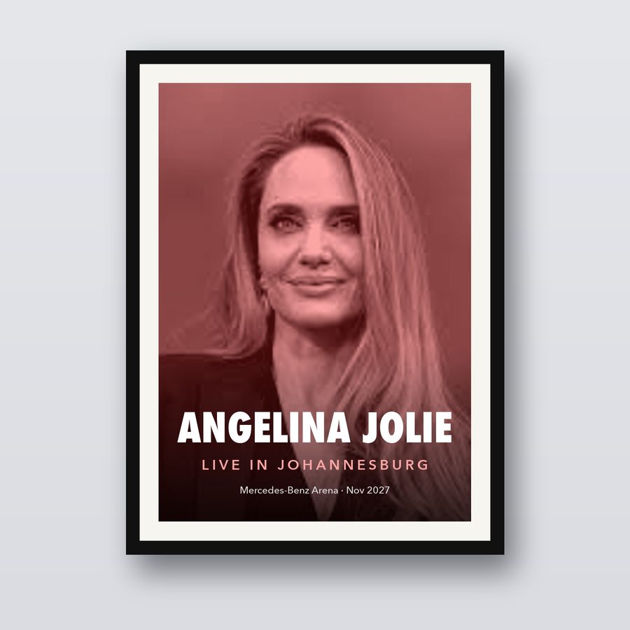 Angelina Jolie Live in Johannesburg Poster